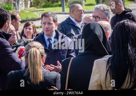 Francois Xavier Bellamy è a capo della lista repubblicana per le elezioni europee. Foto Stock