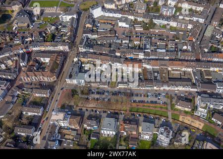 Luftbild, City Innenstadt Wohngebiet Friedrich-Ebert-Straße und am Rutenwall, Dinslaken, Nordrhein-Westfalen, Deutschland ACHTUNGxMINDESTHONORARx60xEURO *** Vista aerea, centro città zona residenziale Friedrich Ebert Straße e Am Rutenwall, Dinslaken, Renania settentrionale-Vestfalia, Germania Foto Stock