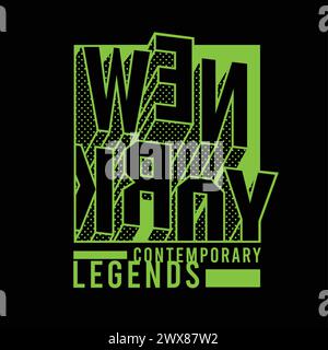 New York Contemporary Legends Typography Comic Neon text lettering tipografico poster Graphic Design Vector per stampa t shirt Illustrazione Vettoriale