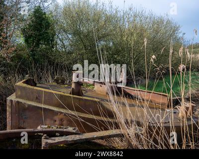 Marzo 2024 - Purton Hulks, cimitero navale nel Gloucestershire, Inghilterra, Regno Unito. Foto Stock