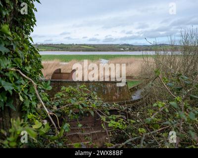 Marzo 2024 - Purton Hulks, cimitero navale nel Gloucestershire, Inghilterra, Regno Unito. Foto Stock
