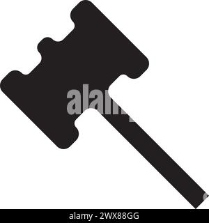 disegno del log con illustrazione vettoriale dell'icona del martello Illustrazione Vettoriale