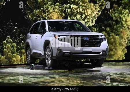 2024 Subaru Forester al New York International Auto Show al Javits Center il 27 marzo 2024 a New York. Foto Stock