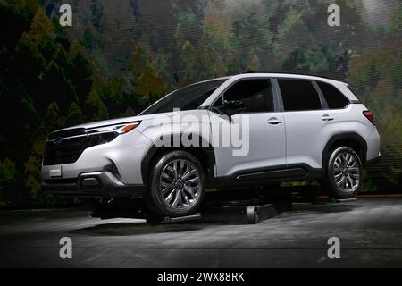 2024 Subaru Forester al New York International Auto Show al Javits Center il 27 marzo 2024 a New York. Foto Stock