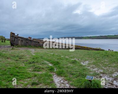 Marzo 2024 - Purton Hulks, cimitero navale nel Gloucestershire, Inghilterra, Regno Unito. Foto Stock
