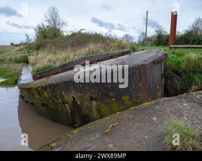 Marzo 2024 - Purton Hulks, cimitero navale nel Gloucestershire, Inghilterra, Regno Unito. Foto Stock