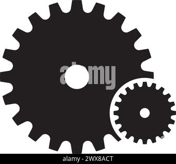 disegno del logo dell'illustrazione vettoriale dell'icona dell'ingranaggio Illustrazione Vettoriale