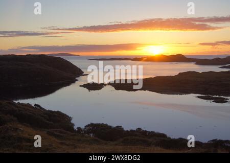 Loch an Obain, vicino a Scourie, Sutherland, North West Scotland, Regno Unito Foto Stock
