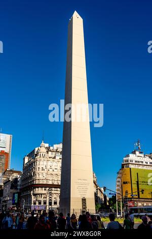 Obelisco de Buenos Aires, Plaza de la Republica, Buenos Aires, Argentina. Foto Stock