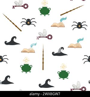 Religione e occultismo con simboli esoterici. Sfondo magico mistico. Manoscritto medievale ispirato. Illustrazione Vettoriale