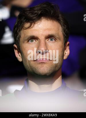 Thomas Mueller della Germania LIONE, FRANCIA - 23 MARZO: Amichevole internazionale tra Francia e Germania al Groupama Stadium il 23 marzo 2024 a Lione, Francia. Fussball LŠnderspiel Frankreich Deutschland © diebilderwelt / Alamy Stock Foto Stock