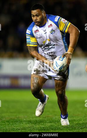 Sam Lisone dei Leeds Rhinos durante la partita Betfred Super League al MEN-A-hose Jungle, Castleford. Data foto: Giovedì 28 marzo 2024. Foto Stock