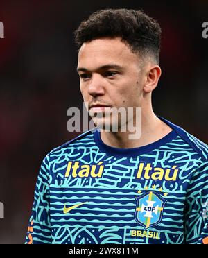 LONDRA, INGHILTERRA - 23 MARZO: Pepê del Brasile durante l'amichevole internazionale tra Inghilterra e Brasile allo stadio di Wembley il 23 marzo 2024 Foto Stock