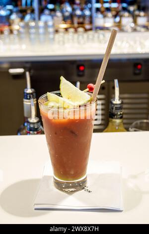Miami Florida, PortMiami Porto di Miami, a bordo interno, nave Norwegian Joy Cruise Line, Caraibi per 7 giorni, banco bar Observation Lounge, Bloody Mar Foto Stock