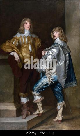 Lord John Stuart e suo fratello, Lord Bernard Stuart, intorno al 1638, stile intimo, ma ancora elegante sviluppò in Inghilterra Anthony van Dyck Foto Stock