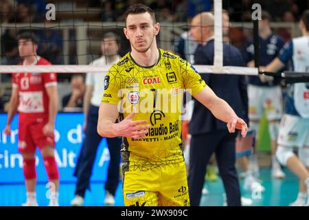 ITAS Trentino VS cucine Lube Civitanova - 1° turno di semifinali della CEV Volley Champions League 2023/2024 Foto Stock