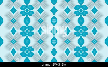 sfondo blu astratto con quadrati e stelle bianchi Illustrazione Vettoriale