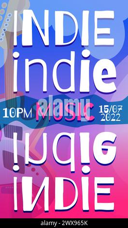 Invito vettoriale per spettacoli di musica indie dal vivo Illustrazione Vettoriale