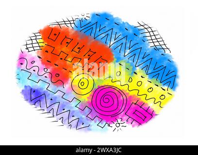 Texture di forma di colore astratta con motivo Foto Stock