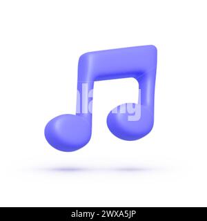 Musica astratta 3d per il design decorativo. Nota musicale. Illustrazione vettoriale Illustrazione Vettoriale