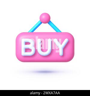 Acquistate 3d, un'ottima progettazione per qualsiasi scopo. Astratta acquista 3d per la progettazione di banner. illustrazione vettoriale 3d. Illustrazione Vettoriale