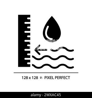 Icona del glifo nero del livello delle acque sotterranee Illustrazione Vettoriale