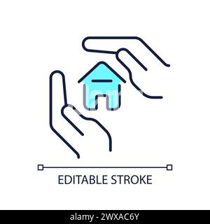 Icona a colori RGB di protezione domestica Illustrazione Vettoriale