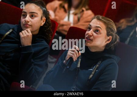 Tubeke, Belgio. 29 marzo 2024. Riet Maes nella foto durante Nieuwe strategie vrouwenvoetbal, venerdì 29 marzo 2024 a Tubeke, Belgio. Crediti: Sportpix/Alamy Live News Foto Stock