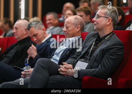 Tubeke, Belgio. 29 marzo 2024. Philippe Rosier nella foto durante Nieuwe strategie vrouwenvoetbal, venerdì 29 marzo 2024 a Tubeke, Belgio. Crediti: Sportpix/Alamy Live News Foto Stock