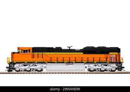 Una locomotiva diesel in pista. Foto Stock