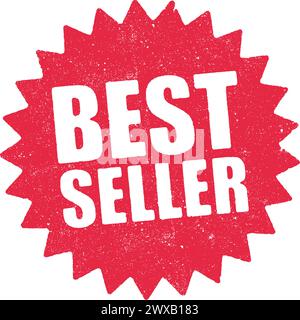 Illustrazione vettoriale della parola Best Seller in inchiostro rosso Illustrazione Vettoriale