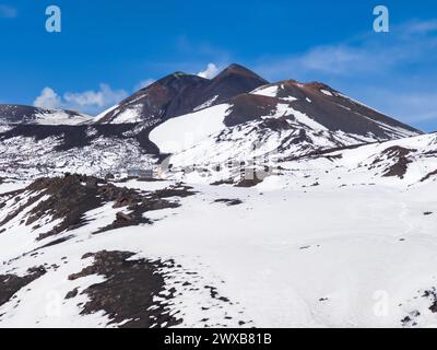 Vista incredibile dall'Etna, dalla Sicilia, dall'Italia. Foto Stock