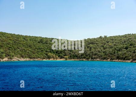 La splendida costa turchese di Bodrum Foto Stock