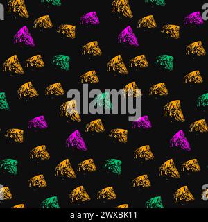 forma geometrica disegnata con pennello motivo senza cuciture. Pennellate dritte disegnate a mano, strisce corte. Sfondo vettoriale di memphis astratto, tecnologia geometrica wa Illustrazione Vettoriale