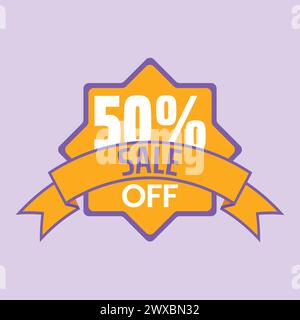 50% di sconto sull'icona banner promozionale Vector 50% di sconto sull'icona dell'etichetta di vendita Illustrazione Vettoriale