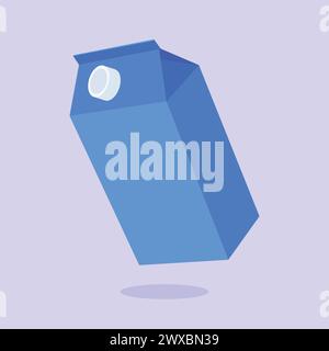 Scatola del latte fresco icona illustrazione vettore cartone fresco scatola del latte icona pacchetto del latte sano Illustrazione Vettoriale