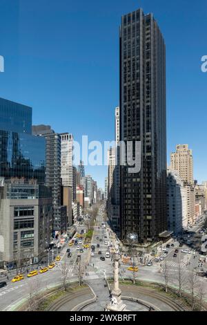Columbus Circle Shot dal Robert Restaurant, 2024, NYC, USA Foto Stock