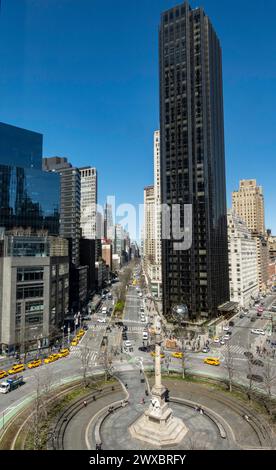 Columbus Circle Shot dal Robert Restaurant, 2024, NYC, USA Foto Stock