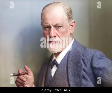 SIGMUND FREUD (1856-1939) neurologo austriaco e psicoanalista intorno al 1920 Foto Stock