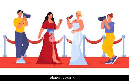 Celebrità al Red carpet Vector Illustrazione Vettoriale