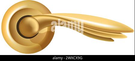Maniglia per porte, utensile isolato o parte. Design degli interni Illustrazione Vettoriale
