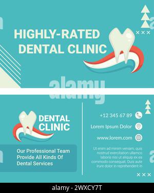 Clinica odontoiatrica sana, biglietto da visita info Illustrazione Vettoriale