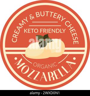 Mozzarella cremosa e burrosa al cheto Illustrazione Vettoriale