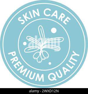 Cura della pelle, prodotto di qualità superiore, emblema vettore Illustrazione Vettoriale