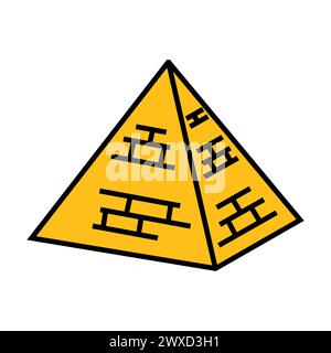Icona della piramide egizia dei cartoni animati. La cultura antica canta e simboleggia Illustrazione Vettoriale