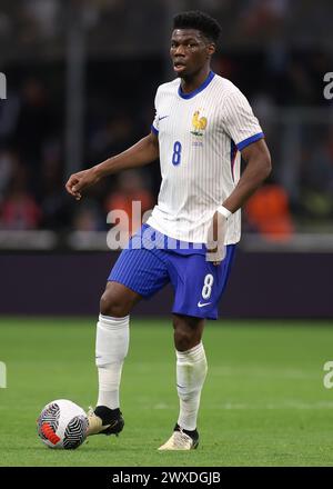 Marsiglia, Francia. 26 marzo 2024. Aurelien Tchouameni di Francia durante l'amichevole internazionale all'Orange Vélodrome di Marsiglia. Il credito per immagini dovrebbe essere: Jonathan Moscrop/Sportimage Credit: Sportimage Ltd/Alamy Live News Foto Stock