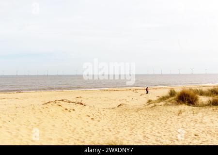 La spiaggia di Caister on Sea, Norfolk Foto Stock