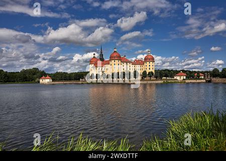 Castello da favola Moritzburg vicino a Dresda in sassonia Foto Stock