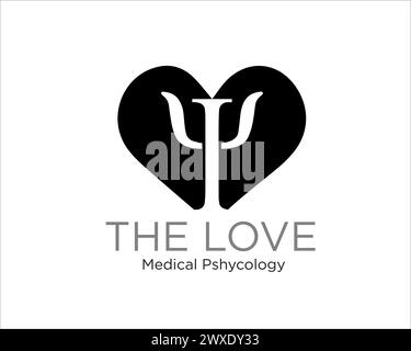 design logo simbolo amore e psicologia per il servizio medico e sanitario e consultare Illustrazione Vettoriale