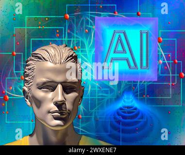 Symbol Photo, ChatGBT, ai, OpenAI, chatbot, intelligenza artificiale, intelligenza artificiale, sistema IT, informatica, apprendimento ai, E' VERO Foto Stock